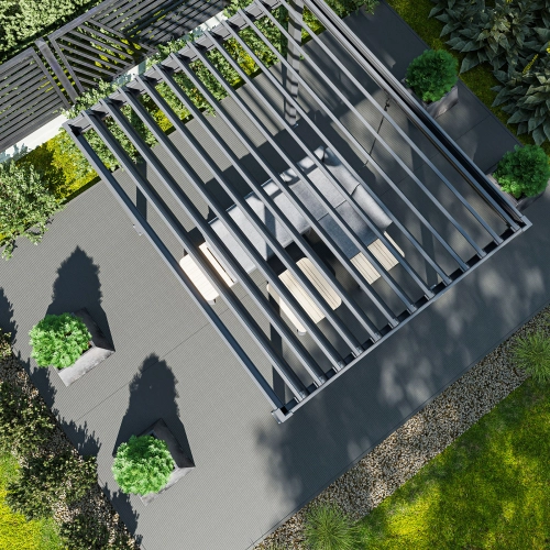 Pergola ogrodowa tarasowa aluminiowa NORDVIC Skyline 3 x 2,5 m Antracyt